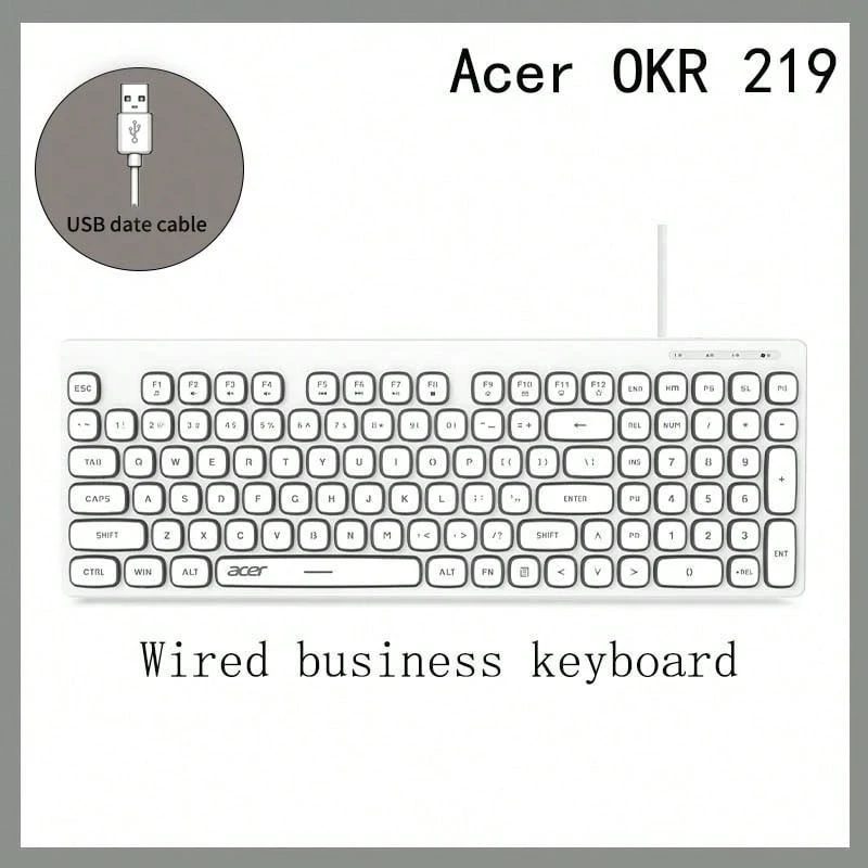 Acer OKR219 Wired Quiet Keyboard: Suitable For Office Use, Quiet Operation, And Compatible With Laptops, Phones, And Tablets. - View 1