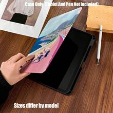 带笔槽的翻盖式平板电脑保护套。摩纳哥F1赛车主题，运动风格。平板电脑保护套特点：翻盖式设计，内置笔槽，智能睡眠/唤醒功能，稳定支架功能，全方位保护，精准开孔。兼容iPad Mini 4/5/6、9.7/10.2/10.5/10.9/11/12.9/13英寸、iPad Pro/Air 4/5/6/7、第十代/第十一代、Galaxy Tab A7Lite/A8/A9/A9Plus/S6Lite/S7/S8/S9/S10/S11/FE/Plus系列。 - 彩色 - 查看 5