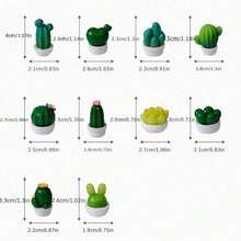 Miniature Landscape Decoration Artificial Plant Cactus Succulent Potted Plant Model, Living Room Scene Decor Model, Random Style - 5Pcs - View 2