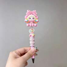 3pcs Children's Stationery Rhinestone Rotating Ball Pen, Creative Handmade Crystal Pen, Student Gift, Learning Supplies, Cartoon Crystal Rhinestone Rotating Neutral Pen, Cute Student Girls Beaded Pen, Children's Stationery Rhinestone Rotating Ball Pen, Creative Handmade Crystal Pen, Student Gift, Learning Supplies - Multicolor - View 4