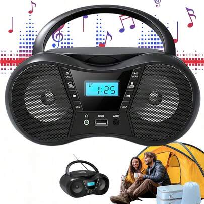 Dieser tragbare CD-Player bietet Stereoklang und ein leichtes Design mit Tragegriff, wodurch er sich für verschiedene Anlässe wie Zuhause, auf Reisen, im Auto, bei Gartenpartys und zum Sprachenlernen eignet. Er ist auch ein hervorragendes Geschenk.