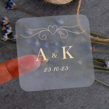 50pcs Customized Gold Foil Stickers, Square Wedding Stickers, Wedding Party Gift Stickers Labels, Customized Favor Thank You Labels - Multicolor 1 - View 40