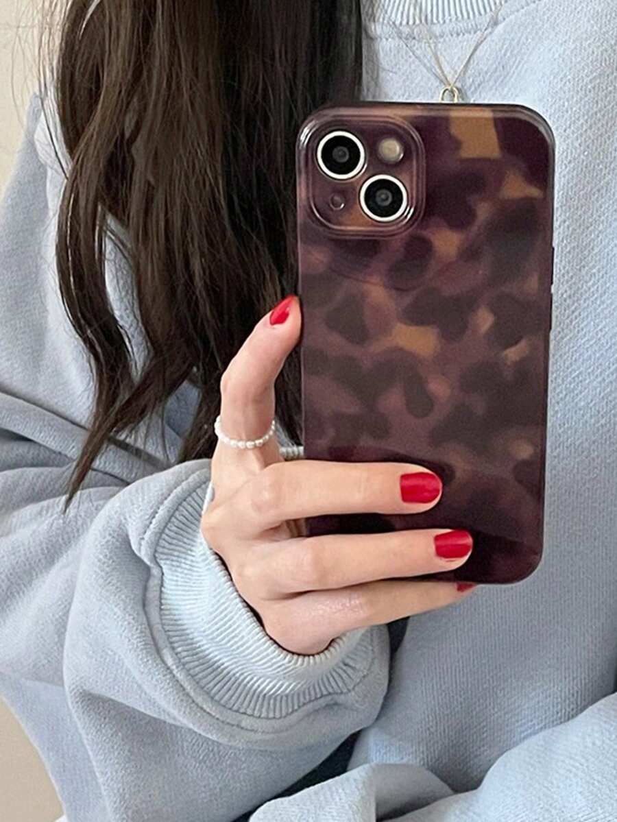 Fashionable Leopard Gradient Color Phone Case Compatible With Apple 17 Pro Max/17 Air/ 16 Pro MAX/15 Pro Max/14 Pro/13 Pro/12/11, Personalized Phone Case For Men And Women, Middle Eastern Style Phone Case - Brown - View 1