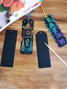 96件套彩虹刮刮书签套装，包含竹制刮刮笔和彩色丝带，DIY手工套装，是派对礼物、课堂活动以及送给男孩女孩的阅读礼物的理想之选。 - 刮刮紙書籤套裝 - 查看 9
