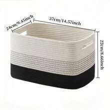1pc Woven Storage Basket, And Decorative, Features Handle For Easy Carrying, Can Be Used To Organize Clothes, Toys, And Miscellaneous Items, Helps Tidy Up Home Space And Keep Things Orderly - Multicolor - View 13
