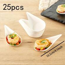 Plato de postre de 50 Uds., bandejas de alta calidad para servir platos caseros, platos desechables de gota de agua para cena de frutas, papel VJV9 - 100 unidades - Ver 5