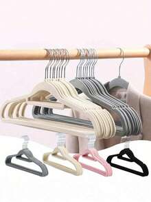 100 chiếc móc treo quần áo cao cấp bằng nhung, chống trượt, thích hợp cho quần áo khô và ướt, có kẹp quần/váy, móc xoay 360 độ, phù hợp cho vest và áo khoác, móc treo xếp chồng tiết kiệm không gian, thích hợp cho váy, quần, giày, quần jean, bốt, chân váy, thích hợp cho mùa xuân và mùa hè, phong cách tối giản. - Nhiều màu - Xem 7