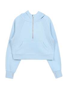 Lululemon Scuba Oversized Half-Zip Hoodie | Cotton-Blend Fleece Pullover, Boxy Short Fit With Kangaroo Pocket - Light Blue - 查看 1