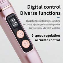 Electric Nail Grinder, Professional Nail Drill With 11 Sanding Heads, 26 Sanding Bands And LCD Display, Professional Nail Care Tool For Home And Salon Use, Nail File, Fashionable Design, Great Gift - Multicolor - View 7