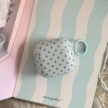 Ốp tai nghe tối giản màu xanh dương, chấm bi nâu, có móc treo, tương thích với Pro 3, New Pro 2, Cute Apple 4 Minimalist 3, ốp tai nghe cá nhân hóa 1/2 dành cho nữ - Màu xanh nhạt - Xem 4