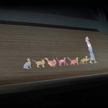 1pc Self-Adhesive Glitter Cat Sticker, Suitable For Car, Truck, Wall, Laptop, Bright And Easy To Peel Off Without Residue, Reusable - A - View 5