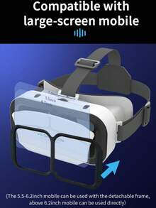 Gafas de Realidad Virtual VR Auriculares 3D Gafas VR Adecuadas para TV, Películas y Videojuegos, Compatibles con Smartphones iOS y Android de 4.7-7.2 Pulgadas - Blanco - Multicolor - Ver 7