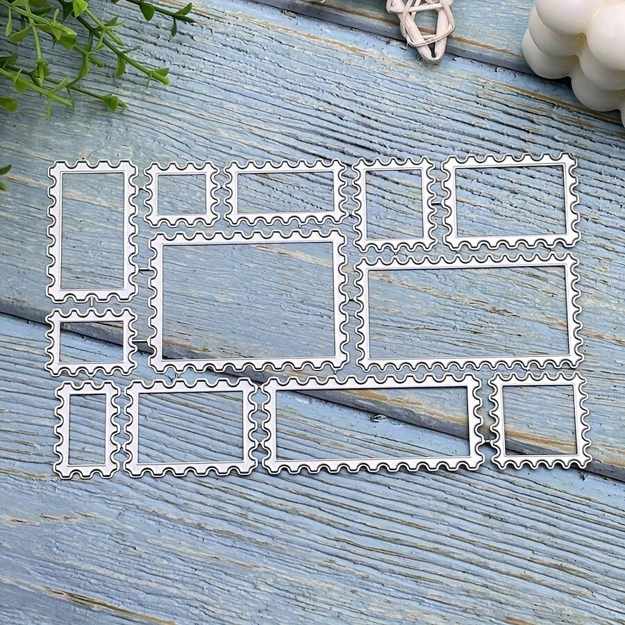 1pc Stamp Frame Cutting Die, Photo Lace Frame Label Banner Embossing Mold Template, Suitable For Scrapbooking And DIY Handmade Photo Album Paper Card Decoration