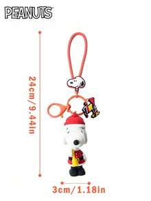 1PC Peanuts Officially Authorized 3D Shape Keychain Decoration Pendant Party Favor Keyring Cute Cartoon Fashionable Item Great Gift Choice Festival Gift Gifts For Mother, Father, Graduation, And Teacher - White - View 2
