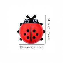1pc Cute Ladybug Toothbrush Holder, No-Drill Wall-Mounted Draining Shelf, Fun Seven-Spot Ladybug Suction Cup Bathroom Organizer, Toothpaste And Facial Cleanser Plastic Storage Rack, Suitable For Bathroom, RV, Travel, Decorative Storage - Multicolor - View 8