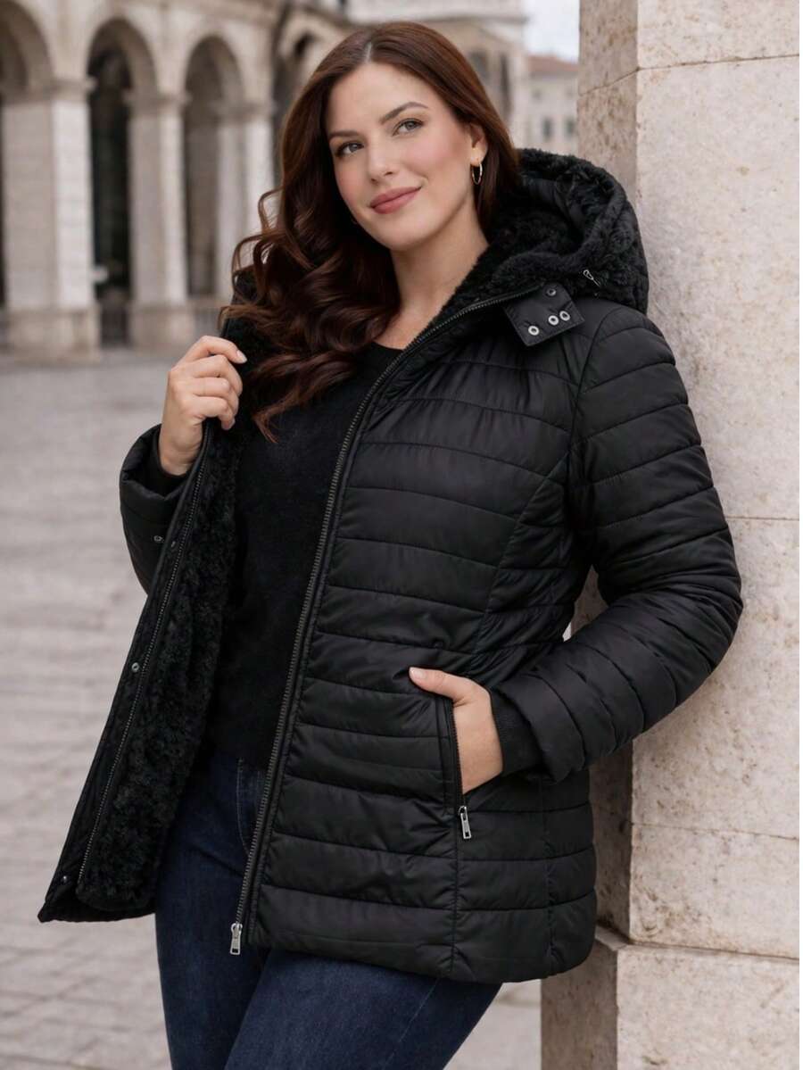 Women's Premium Plus Size Bobojaco Jacket – Lined, Thick And Super Warm (G1 To G4) - 黑色 - 查看 1
