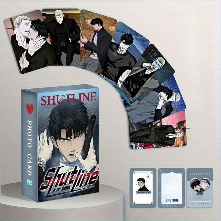 55张/套 Shutline 小卡，韩国 BL 漫画 Shutline Lomo 卡，不重复角色收藏卡，双男主网络漫画周边粉丝礼物，可用于收藏和装饰 - 彩色 - 查看 1