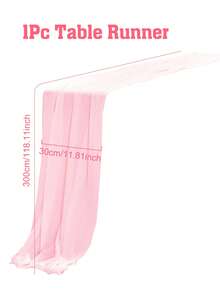 1 pieza Hermoso camino de mesa de gasa multicolor, regalo del Día de San Valentín, decoración para fiesta de cumpleaños, baby shower, decoración para fiesta de boda, fiesta de novia, mantel para ceremonia de boda, decoración de mesa para fiesta nupcial, decoración de mesa para recepción de aniversario de boda, decoración para respaldo de silla, decoración del hogar, recuerdos de fiesta, decoración navideña - Rosa - Ver 12