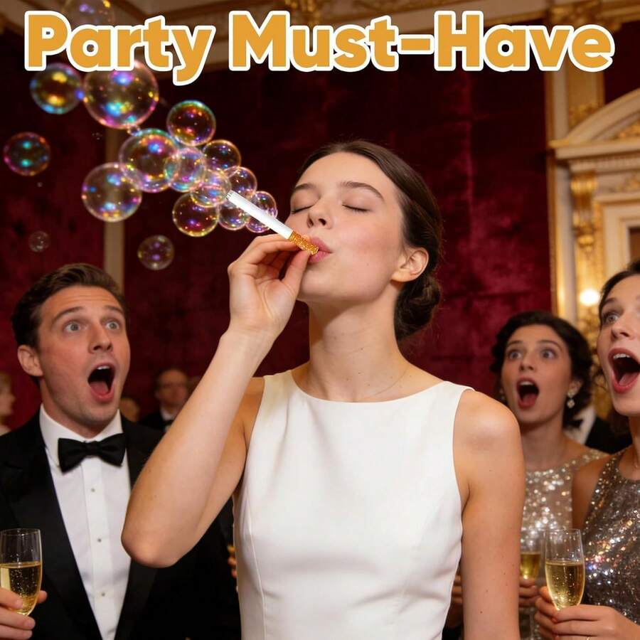 Bubble Cigarette Blower Kit, 2 Pack Mini Bubble Blower Sticks Stress Relief Toy For Men Women, Birthday Christmas Party Gift