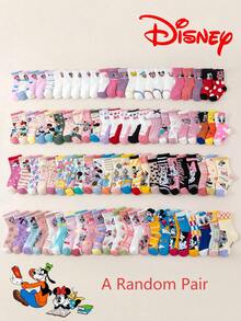 20/15/10/5/1 pares de calcetines de Disney, calcetines de princesas Disney para niños, calcetines de encaje lindos tipo tripulación para el verano, transpirables, que absorben la humedad, casuales, versátiles con diseños de dibujos animados adecuados para bebés, regalos, uso diario. Estilos aleatorios - Multicolor - Ver 18
