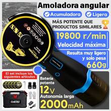 Inalámbrica Amoladora Corte 19800 Rpm Para Cortar, Esmerilar, Pulir Y Eliminar Óxido De Metal - Negro - Ver 1