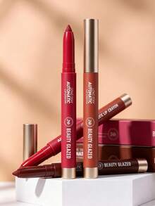 beauty glazed 絲絨奶油霧面唇線筆 - 霧面口紅唇線筆二合一組，全覆蓋高顯色長效口紅，適合女性，女性禮物 - #104 - 查看 6