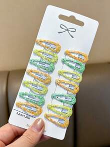 20/50PCS Pinzas para el cabello de niñas con gota de agua brillante multicolor, pinzas BB de estrella brillante simple y linda, accesorios para el cabello para el flequillo, regalos para estudiantes, uso diario - Multicolor - Ver 2
