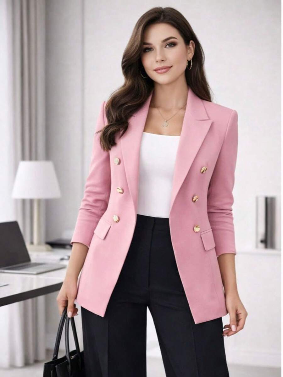 Women Blazers - Baby Pink - View 1