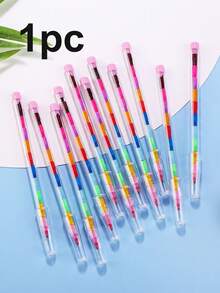 11-Color Stackable Building Block Crayons, Round Multi-Color Oil Pastels, Creative Colored Pencils, Suitable For Student Art Painting, Back To School Supplies, Party Gifts And Prizes - Multicolor - View 9