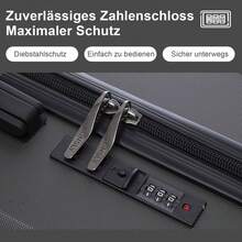 YONSLY Hard Shell Suitcase 20/24/28 Inches With 4 Wheels 360° Combination Lock Double Zippers Soft Rubber Handle Mesh Pocket Lightweight For Vacation - 深灰色 - 查看 2
