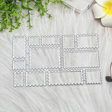 1pc Stamp Frame Cutting Die, Photo Lace Frame Label Banner Embossing Mold Template, Suitable For Scrapbooking And DIY Handmade Photo Album Paper Card Decoration - Stamp (18*11cm) - View 6