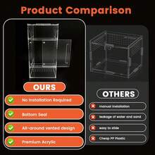Jumping Spider Enclosure, 6*6*11.8 Dual Magnetic Door Arboreal Tarantula Cribs, Ventilation Spider House, Escape Proof Praying Mantis Habitat, Acrylic Snail Cage, Acrylic Terrarium Habitat - 1 - View 5