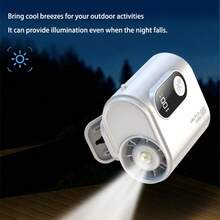 Fengfa M379 Portable Multi-Function Clip Fan, 1800mAh Large Capacity Battery, Type-C Fast Charging, 5-Speed Brushless Motor, Dual-Use Waist Clip Design, Built-In Flashlight And Outdoor Lighting - Clip-on - View 12