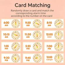 1 Set Round Edge Children's Learning Clock Toy, Interesting Card & Dice Time Management Math Educational Toy, Holiday Gift For Kids - 彩色 - 查看 5
