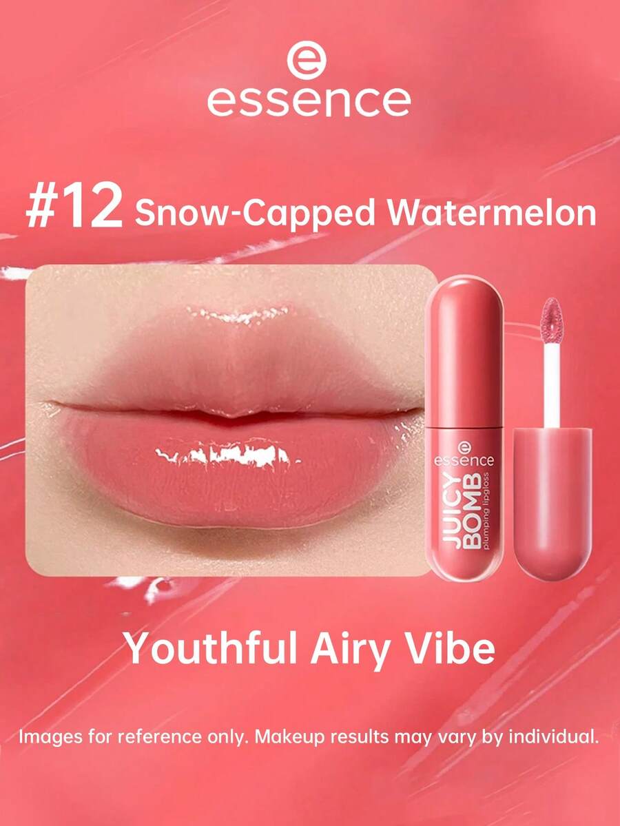 Essence 果汁泡泡精华唇彩镜面保湿持久唇釉 - #12 雪西瓜色，2.6毫升 - #12 雪頂西瓜 - 查看 1