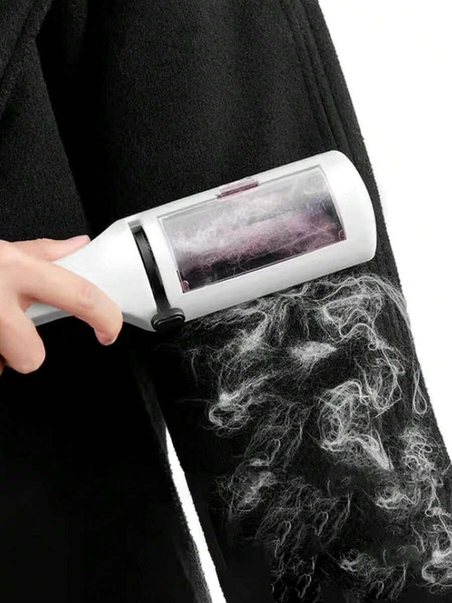 1PC Random Color Pet Static Hair Remover With Built-In Debris Collector, Reusable Pet Hair Roller, Suitable For Furniture, Carpet And Clothing - Easy To Use