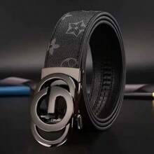 男士自动扣皮带，字母 G 扣设计，商务休闲风格，情人节、父亲节、母亲节、周五礼物之选 - 彩色 - 查看 9