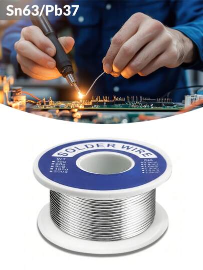 Dây hàn hợp kim thiếc chì 63-37 lõi nhựa thông: Đường kính 0,6mm-1mm, hàm lượng chất trợ hàn 2,5%, mối hàn sáng bóng ổn định.