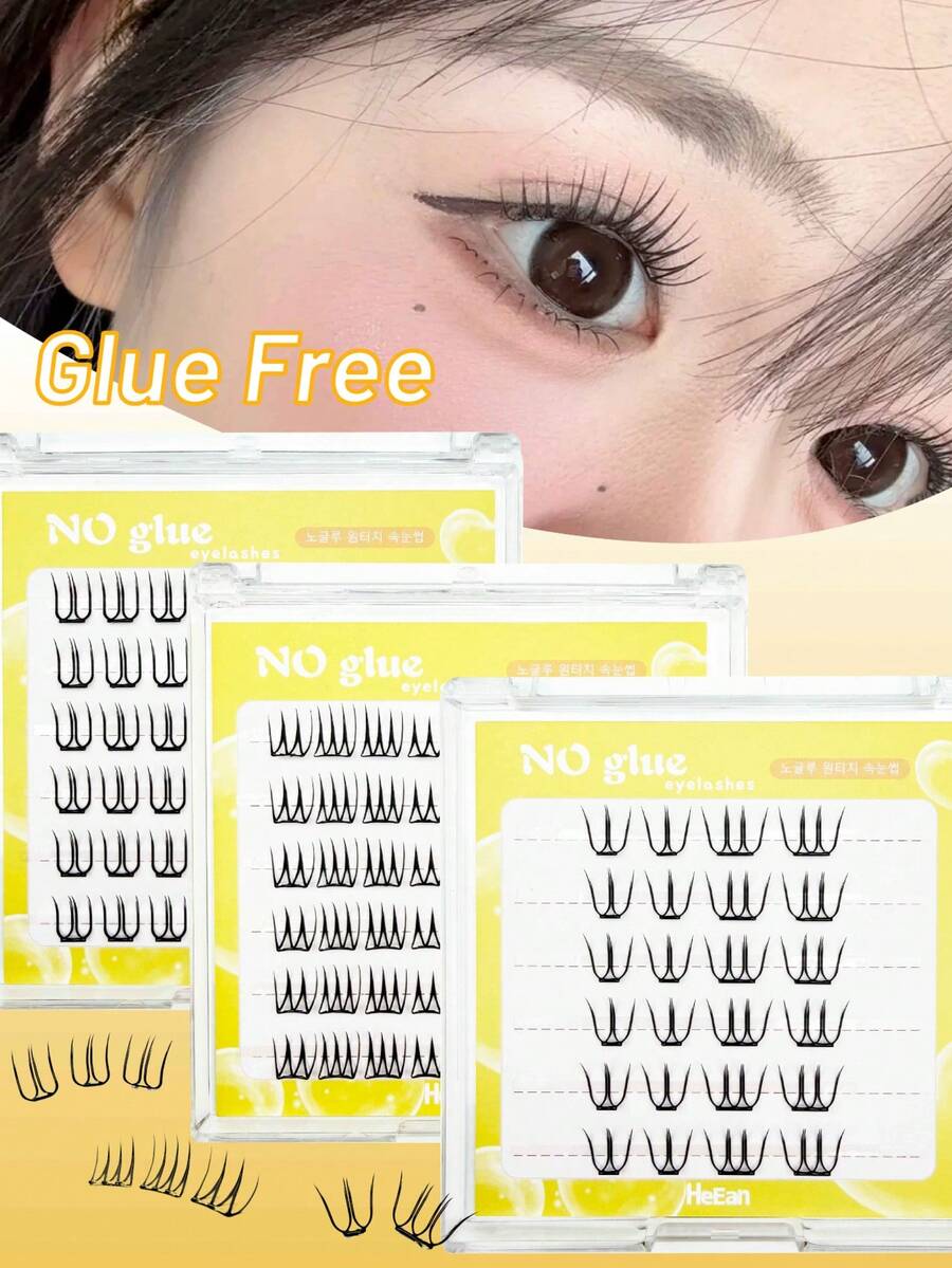 Có thể chọn 24/48 búi mi với 3 loại khác nhau, và mi giả đã được dán sẵn nên không cần dùng keo - các búi mi tự dính siêu mềm, siêu mỏng và nhẹ, có thể đeo cả ngày.
