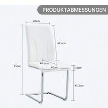 Chairs Made Of PU Material, 2 Sets. Chair Legs Made Of Silver Metal. Suitable For Offices, Dining Rooms, Kitchens, Conference Rooms And Similar Environments. - White - View 2