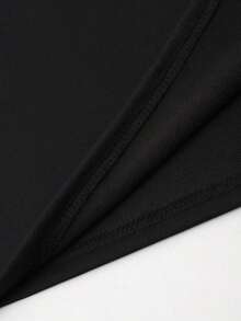 KX4Z Men's Simple Print Crew Neck T-Shirt - Black - View 3