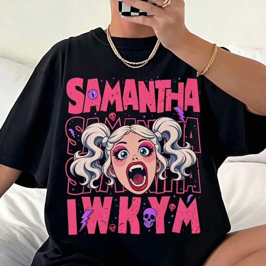 Samantha IWKYM Shirt, Dungeon Crawler Bookish Tee, DCC Merch - Negro - Ver 1