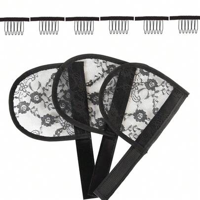 Black Lace Hair Net Base For Magic Buckle Lace, For Making Ponytail Hair Extensions