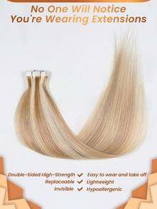 Tóc nối dài không đường may, không keo, chất liệu PU, tóc thật tự nhiên, dày dặn, không mối nối. - S9/60 - Xem 3