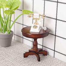 4 Colors Mini Wooden Round Table - Comes With Mini White Lace Tablecloth, Mini Round Table In White Box, Decorative Ornament, Miniature Furniture Model, Dollhouse Toy, 1:12 Scale Round Table Model, Micro Landscape Room Decor, Exquisite Wooden Craft - Multicolor - View 8