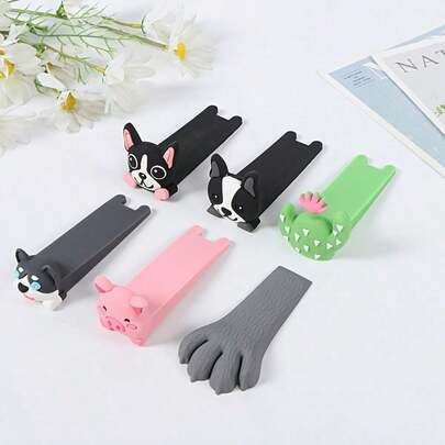1pc Creative Cartoon Animal Door Stopper - Random Style - Made Of PVC Plastic, Designed To Prevent Door Sliding And Help Avoid Hand Pinching And Door Collisions, Suitable For Home And Office Environment, Decorative Doorstop