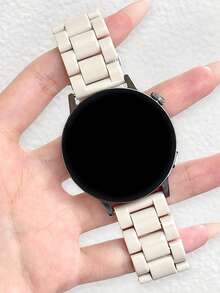 可爱糖果色亚克力表带，适用于三星 Galaxy Watch 7/6/5/4/5 Pro；女士夏季彩虹树脂手链，适用于 40/43/44/45/47mm 表盘，表带宽度 20mm/22mm - 杏色 - 查看 4