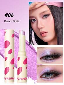 ROCK SWEET Shimmering Spectrum Eyeshadow Stick - One Swipe Creates Matte, Luminous And Smoky Eye Makeup, Featuring Earthy Tones, Smudge-Proof Cosmetics - 06#紫粉金色 - 查看 1