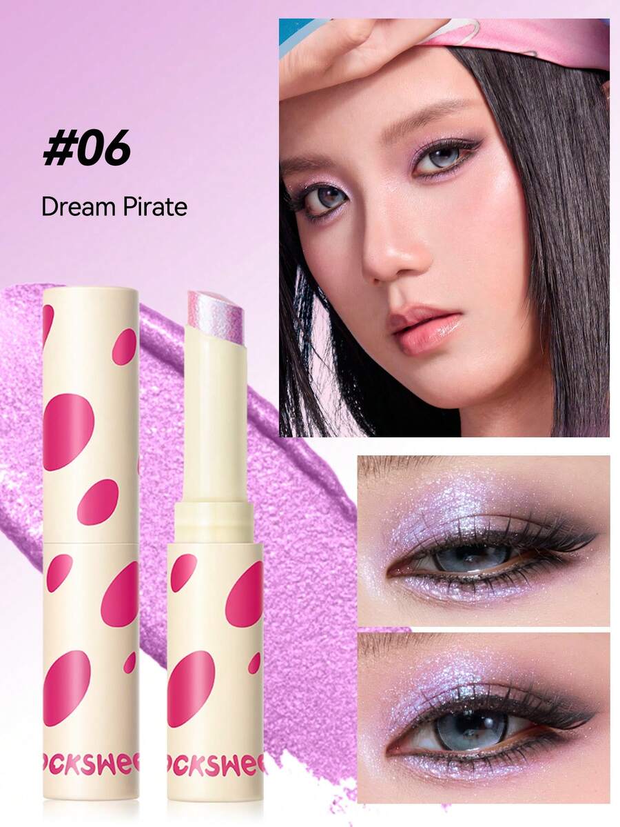 ROCK SWEET Shimmering Spectrum Eyeshadow Stick - One Swipe Creates Matte, Luminous And Smoky Eye Makeup, Featuring Earthy Tones, Smudge-Proof Cosmetics - 06#紫粉金色 - 查看 1