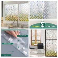Rainbow Privacy Window Film, Static Cling Insulation Window Tint, Non Adhesive Decorative Window Glass Sticker - 1PC - View 6
